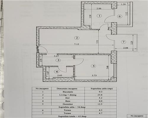 Apartament 2 cam, decomandat, intabulat, de vanzare in zona Baza3