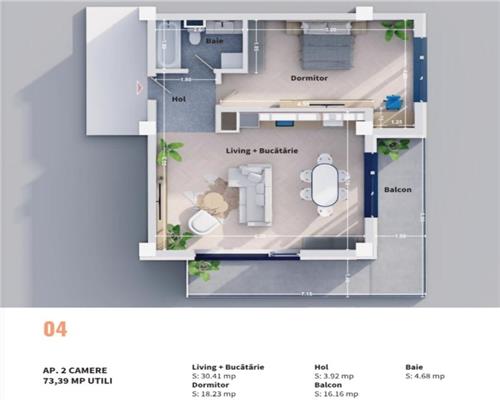 Apartament 2 cam, 73.39 mp, de vanzare,bloc nou Rediu vedere Lac