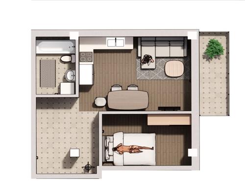 Apartament 2 camere 44Mp, parcare inclusa! Pacurari  Rediu